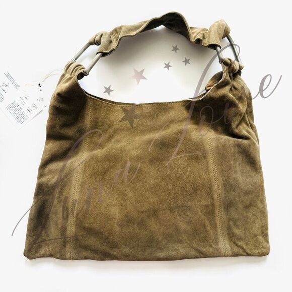 FREE PEOPLE Bobbi Slouch Suede Tote In Sand NWT - Picture 2 of 8